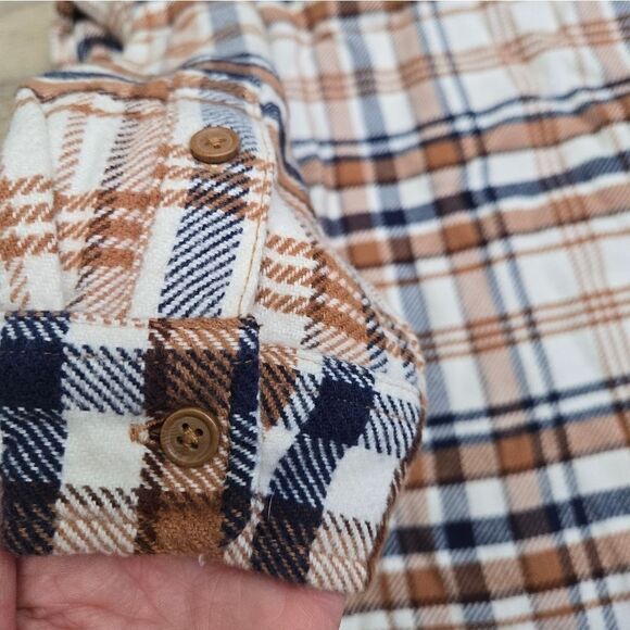 American Eagle fall plaid button up hoodie shirt size xs - Picture 6 of 7